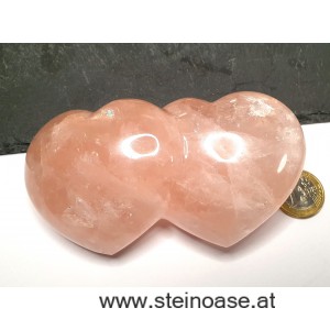 Doppel-Herz Rosenquarz 'groß'